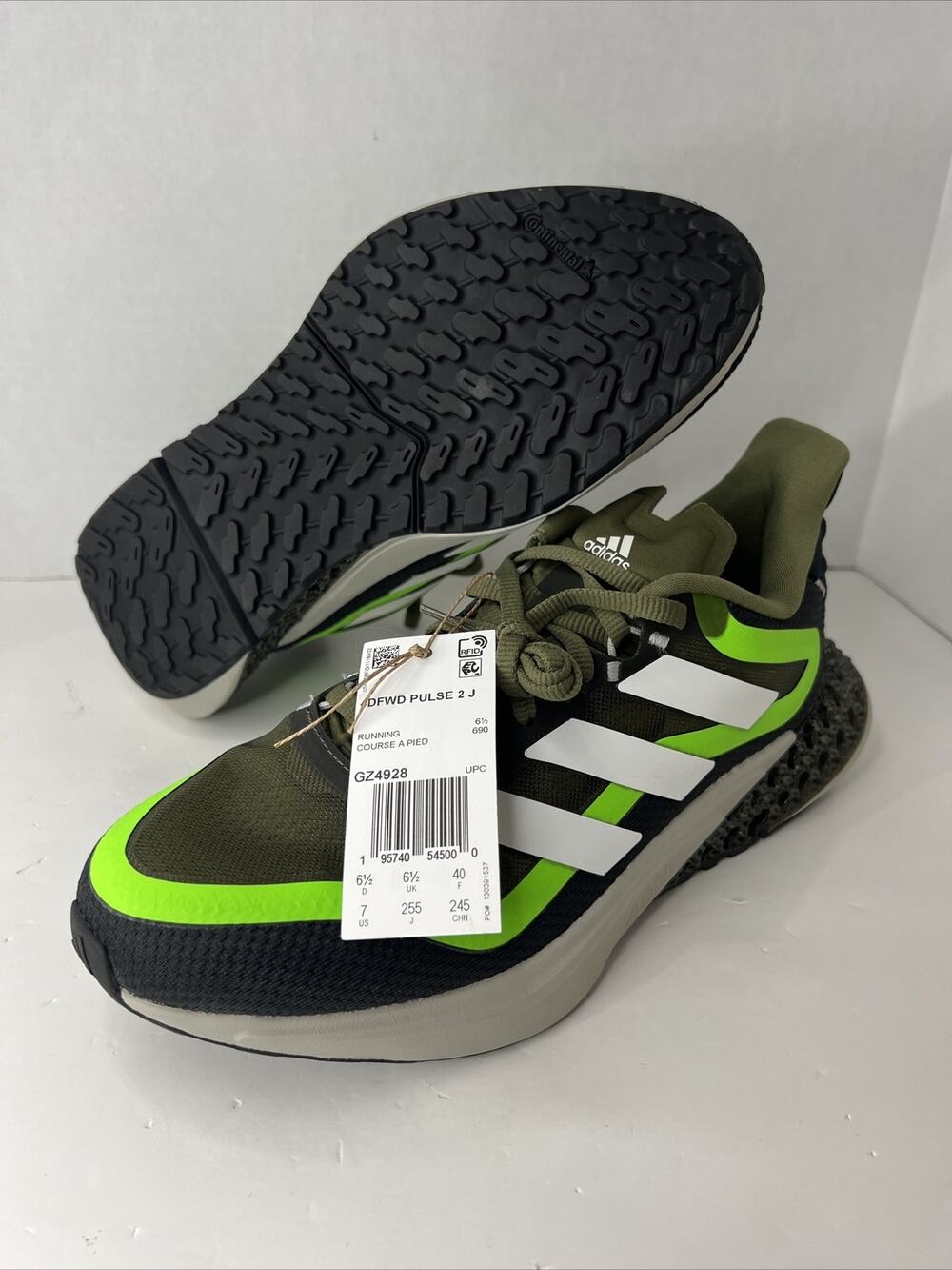 Adidas 4D FWD Pulse 2 Running Shoes Boys / Menโs Size 7 Green Black GZ4928
